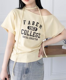 clear | チョーカー付きワンショルロゴTシャツ［カジュアル 韓国ファッション 半袖］≪SS新作≫(Tシャツ/カットソー)