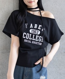 clear | チョーカー付きワンショルロゴTシャツ［カジュアル 韓国ファッション 半袖］≪SS新作≫(Tシャツ/カットソー)