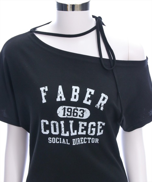 clear（クリア）の「チョーカー付きワンショルロゴTシャツ［カジュアル 韓国ファッション 半袖］（Tシャツ/カットソー・レディース・オフホワイト/イエロー/ブラック・F）」の15枚目の写真