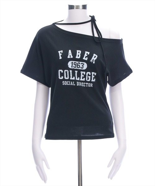 clear（クリア）の「チョーカー付きワンショルロゴTシャツ［カジュアル 韓国ファッション 半袖］（Tシャツ/カットソー・レディース・オフホワイト/イエロー/ブラック・F）」の18枚目の写真