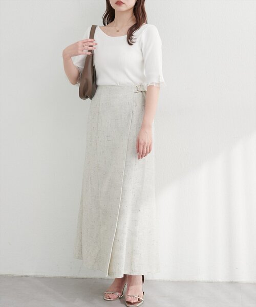 前後2WAYシアーフリルリブニット（ニット/セーター）｜natural couture