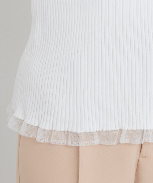 natural couture（ナチュラルクチュール）の「前後2WAYシアーフリルリブニット（ニット/セーター・レディース・オフホワイト/ブルー/グレイッシュベージュ/ブラック/ピンク/レッド・FREE）」の17枚目の写真