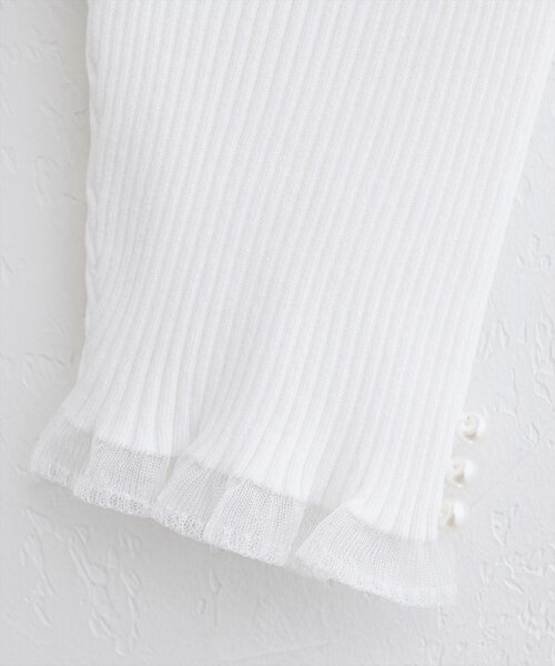 natural couture（ナチュラルクチュール）の「前後2WAYシアーフリルリブニット（ニット/セーター・レディース・オフホワイト/ブルー/グレイッシュベージュ/ブラック/ピンク/レッド・FREE）」の18枚目の写真