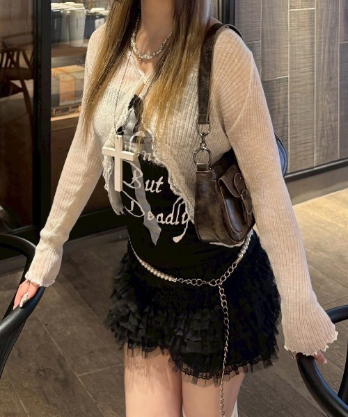 SETUPEXE(セットアップイーエックスイー)の「【SETUP‐EXE】CROSS STUDDED SLEEVELESS / 【セットアップエグゼ】クロススタッズキャミソール(キャミソール・レディース・オフホワイト/ブラック・ONE SIZE)」の19枚目の写真