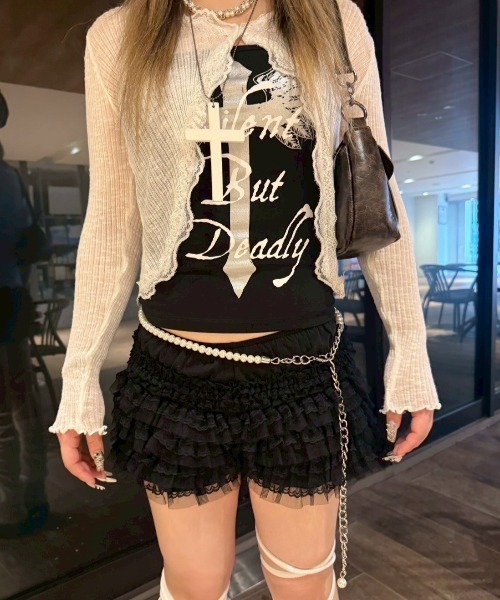 SETUPEXE(セットアップイーエックスイー)の「【SETUP‐EXE】CROSS STUDDED SLEEVELESS / 【セットアップエグゼ】クロススタッズキャミソール(キャミソール・レディース・オフホワイト/ブラック・ONE SIZE)」の20枚目の写真