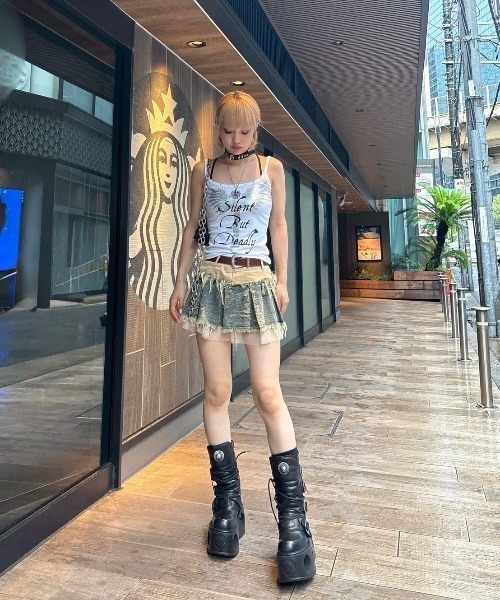 SETUPEXE(セットアップイーエックスイー)の「【SETUP‐EXE】CROSS STUDDED SLEEVELESS / 【セットアップエグゼ】クロススタッズキャミソール(キャミソール・レディース・オフホワイト/ブラック・ONE SIZE)」の22枚目の写真