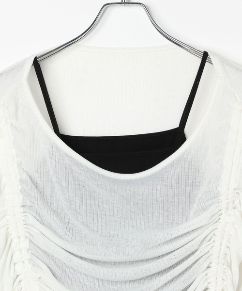 PAGEBOY（ページボーイ）の「ドロストシャーリング半袖セット（Tシャツ/カットソー・レディース・ブラック/グレー/ホワイト/ロイヤルブルー・FREE）」の8枚目の写真