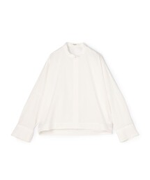新品未使用　MACPHEE シャツ セール】アキハストライプ バンドカラーシャツ（シャツ/ブラウス