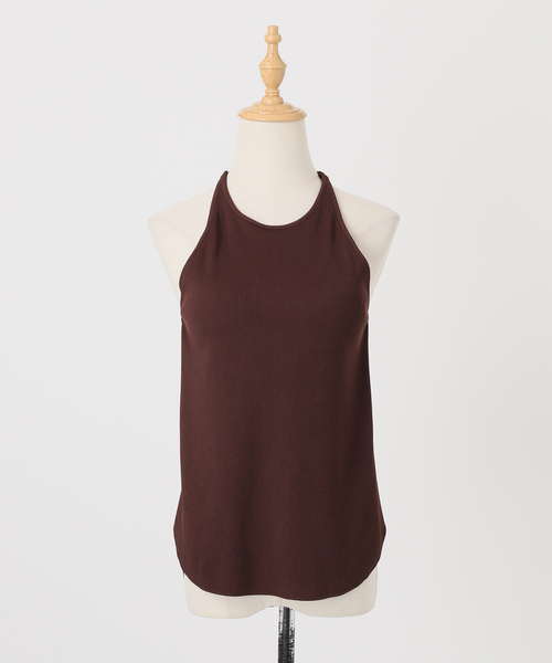 Noble（ノーブル）の「カップインホルターリブトップ（その他トップス・レディース・ブラック/ブラウン・FREE）」の4枚目の写真