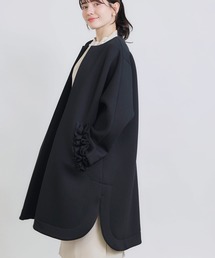 PICCIN PERLA | フリルポケットコート(ノーカラーコート)