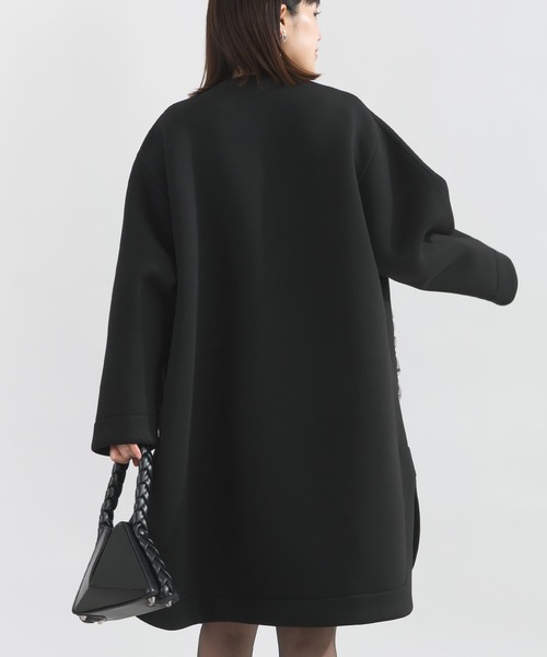 PICCIN PERLA(ピッチンペルラ)の「フリルポケットコート(ノーカラーコート・レディース・ブラック/チャコールグレー/オフホワイト/ネイビー・M)」の6枚目の写真