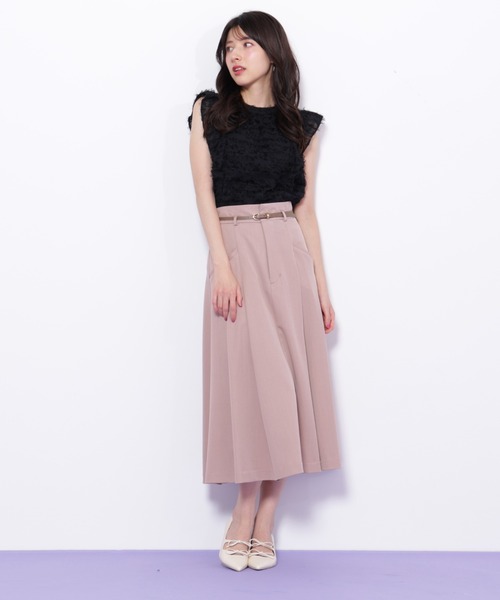 JILL by JILL STUART（ジルバイジルスチュアート）の「◇ベルト付タックフレアスカート（スカート・レディース・グレー/ブラウン/ピンク・SMALL/MEDIUM）」の5枚目の写真