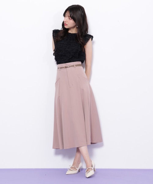 JILL by JILL STUART（ジルバイジルスチュアート）の「◇ベルト付タックフレアスカート（スカート・レディース・グレー/ブラウン/ピンク・SMALL/MEDIUM）」の7枚目の写真