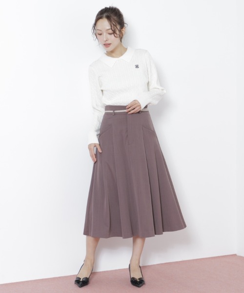 JILL by JILL STUART（ジルバイジルスチュアート）の「◇ベルト付タックフレアスカート（スカート・レディース・グレー/ブラウン/ピンク・SMALL/MEDIUM）」の19枚目の写真