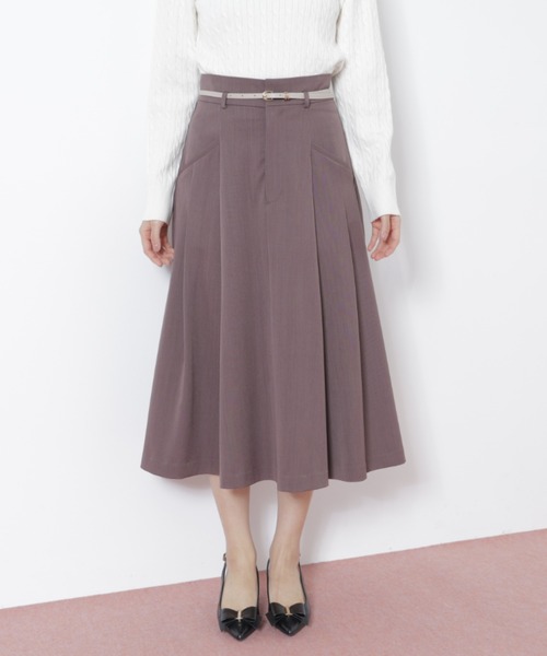 JILL by JILL STUART（ジルバイジルスチュアート）の「◇ベルト付タックフレアスカート（スカート・レディース・グレー/ブラウン/ピンク・SMALL/MEDIUM）」の18枚目の写真