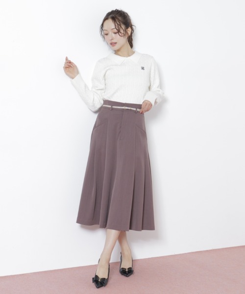 JILL by JILL STUART（ジルバイジルスチュアート）の「◇ベルト付タックフレアスカート（スカート・レディース・グレー/ブラウン/ピンク・SMALL/MEDIUM）」の20枚目の写真