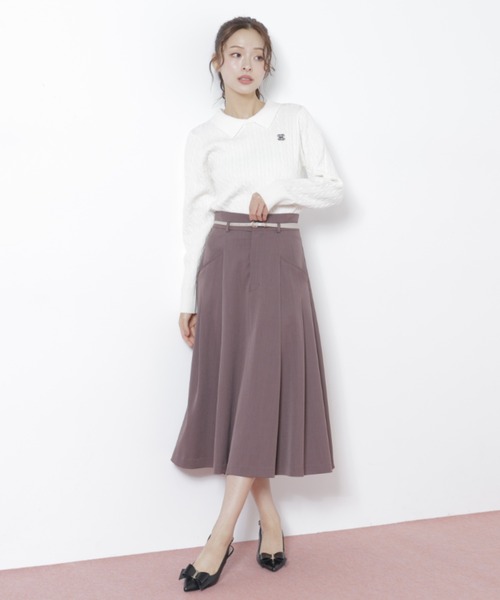 JILL by JILL STUART（ジルバイジルスチュアート）の「◇ベルト付タックフレアスカート（スカート・レディース・グレー/ブラウン/ピンク・SMALL/MEDIUM）」の22枚目の写真