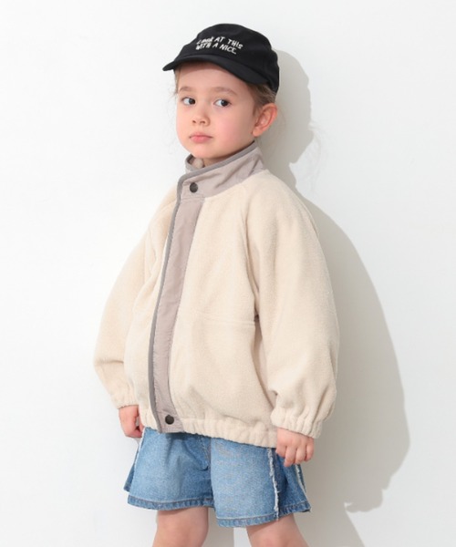 Ocean&Ground（オーシャン&グラウンド）の「ﾐﾘﾀﾘｰﾌﾘｰｽﾜｲﾄﾞZIP（ブルゾン・キッズ・オリーブ/オフホワイト/チャコール・140/130/120/110/100/90）」の2枚目の写真