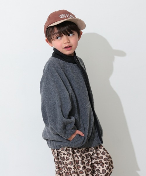 Ocean&Ground（オーシャン&グラウンド）の「ﾐﾘﾀﾘｰﾌﾘｰｽﾜｲﾄﾞZIP（ブルゾン・キッズ・オリーブ/オフホワイト/チャコール・140/130/120/110/100/90）」の5枚目の写真