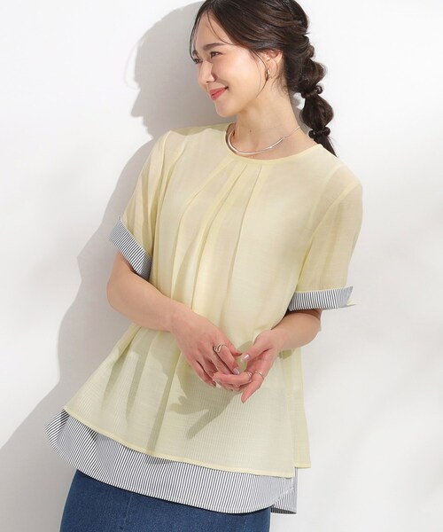 セール】【洗える/S-LL】着るだけでコーデが決まる 裾レイヤード