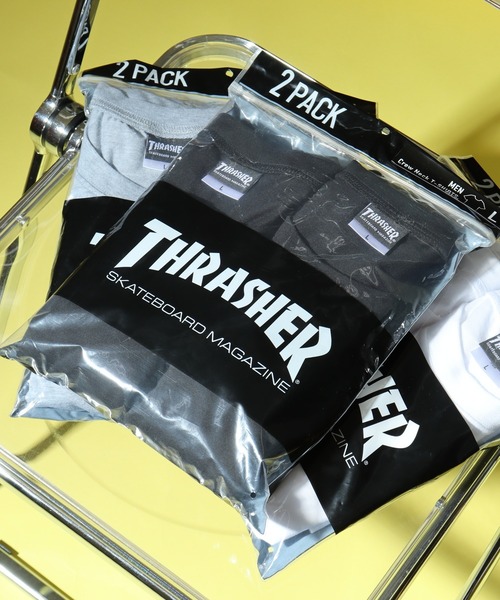 THRASHER（スラッシャー）の「THRASHER スラッシャー 2P プレーン 無地 クルーネック 半袖TEEシャツ（Tシャツ/カットソー・メンズ・グレー/ブラック/ホワイト・M/L/XL）」の3枚目の写真