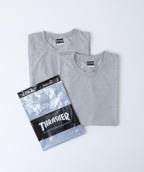 THRASHER（スラッシャー）の「THRASHER スラッシャー 2P プレーン 無地 クルーネック 半袖TEEシャツ（Tシャツ/カットソー・メンズ・グレー/ブラック/ホワイト・M/L/XL）」の14枚目の写真