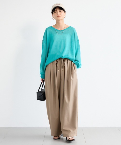 BARNYARDSTORM（バンヤードストーム）の「BARNYARDSTORM / シアー2WAYニット / ハンドウォッシャブル（ニット/セーター・レディース・グリーン/ベージュ・FREE）」の18枚目の写真