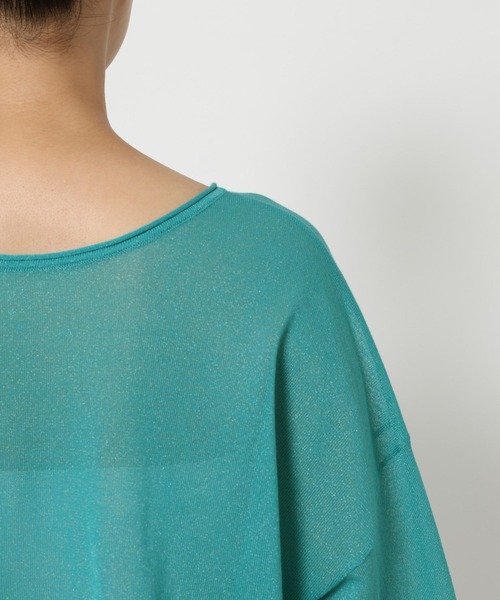 BARNYARDSTORM（バンヤードストーム）の「BARNYARDSTORM / シアー2WAYニット / ハンドウォッシャブル（ニット/セーター・レディース・グリーン/ベージュ・FREE）」の7枚目の写真