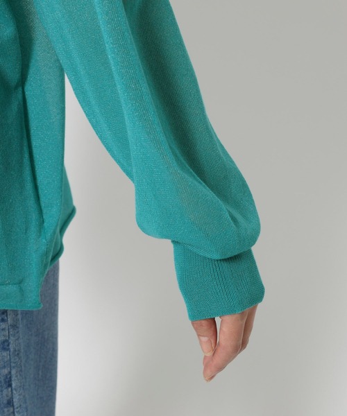 BARNYARDSTORM（バンヤードストーム）の「BARNYARDSTORM / シアー2WAYニット / ハンドウォッシャブル（ニット/セーター・レディース・グリーン/ベージュ・FREE）」の10枚目の写真