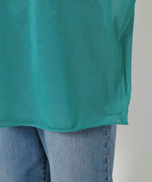 BARNYARDSTORM（バンヤードストーム）の「BARNYARDSTORM / シアー2WAYニット / ハンドウォッシャブル（ニット/セーター・レディース・グリーン/ベージュ・FREE）」の11枚目の写真