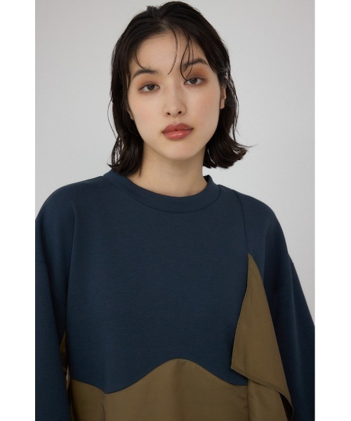 セール】【PLUS】コンビネーションダンボールトップス（スウェット