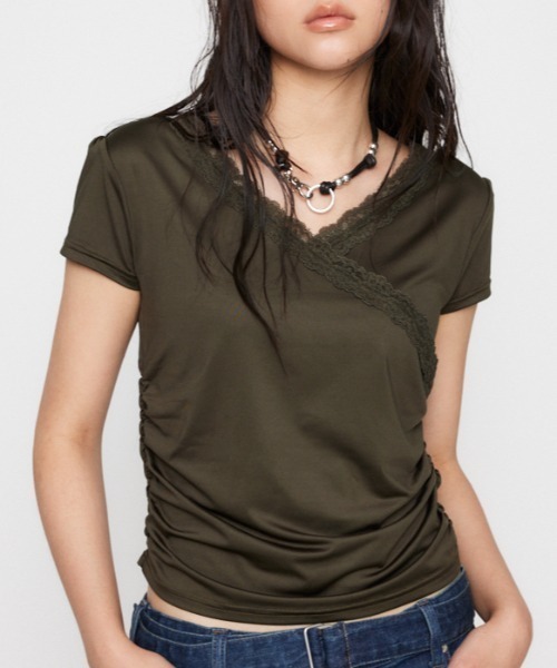 LAGUA GEM（ラグアジェム）の「V NECK IMAPCT PRINT トップス（Tシャツ