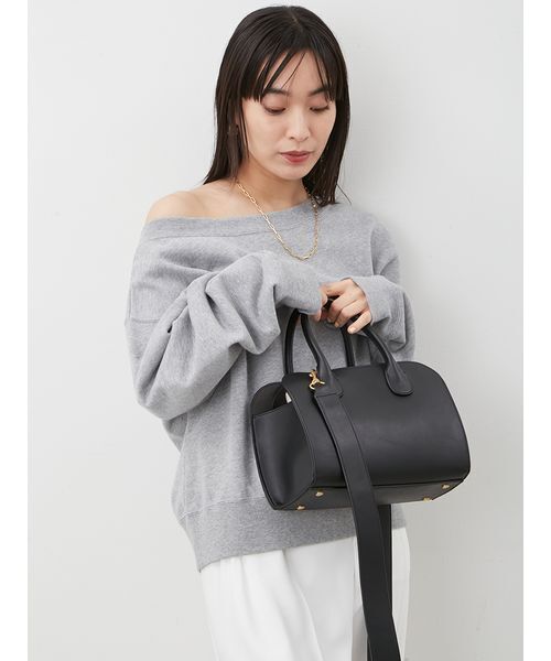 ミラオーウェン 巾着付きラージボストンバッグ ハンドバッグ Mila Owen（ミラオーウェン）の「巾着付きラージボストンバッグ