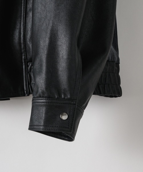 CASPER JOHN（キャスパージョン）の「Layered blouson / レイヤードブルゾン（ライダースジャケット・メンズ・ブラック/ブラック系その他・LARGE/MEDIUM/SMALL/X-SMALL）」の13枚目の写真