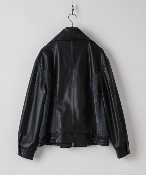 CASPER JOHN（キャスパージョン）の「Layered blouson / レイヤードブルゾン（ライダースジャケット・メンズ・ブラック/ブラック系その他・LARGE/MEDIUM/SMALL/X-SMALL）」の16枚目の写真