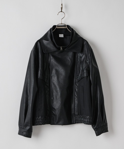 CASPER JOHN（キャスパージョン）の「Layered blouson / レイヤードブルゾン（ライダースジャケット・メンズ・ブラック/ブラック系その他・LARGE/MEDIUM/SMALL/X-SMALL）」の18枚目の写真