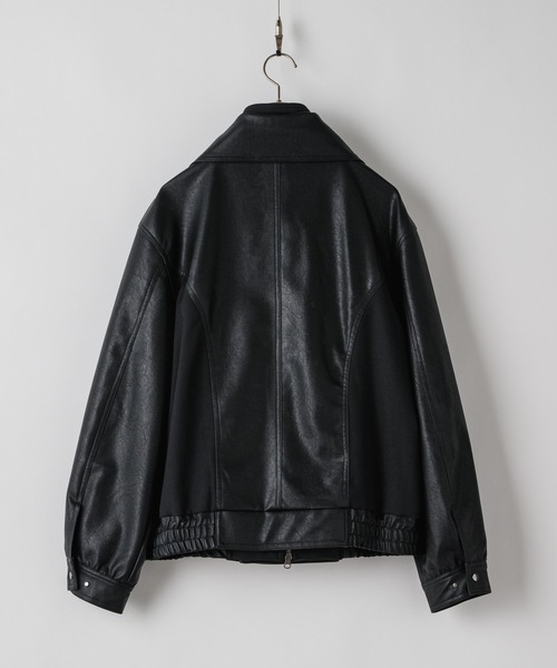 CASPER JOHN（キャスパージョン）の「Layered blouson / レイヤードブルゾン（ライダースジャケット・メンズ・ブラック/ブラック系その他・LARGE/MEDIUM/SMALL/X-SMALL）」の20枚目の写真