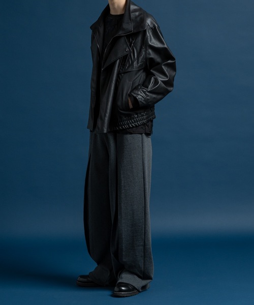 CASPER JOHN（キャスパージョン）の「Layered blouson / レイヤードブルゾン（ライダースジャケット・メンズ・ブラック/ブラック系その他・LARGE/MEDIUM/SMALL/X-SMALL）」の12枚目の写真