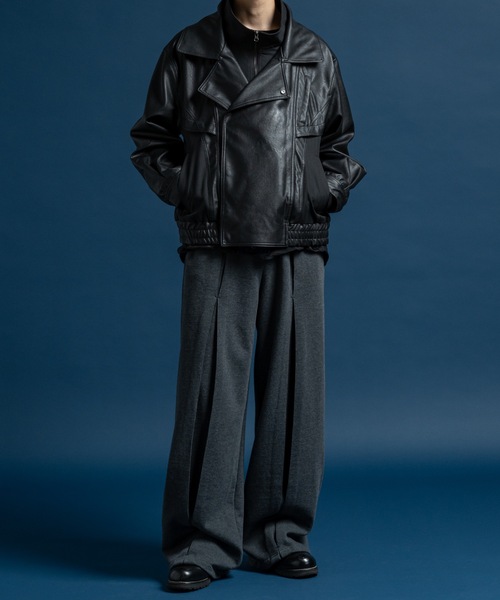 CASPER JOHN（キャスパージョン）の「Layered blouson / レイヤードブルゾン（ライダースジャケット・メンズ・ブラック/ブラック系その他・LARGE/MEDIUM/SMALL/X-SMALL）」の11枚目の写真