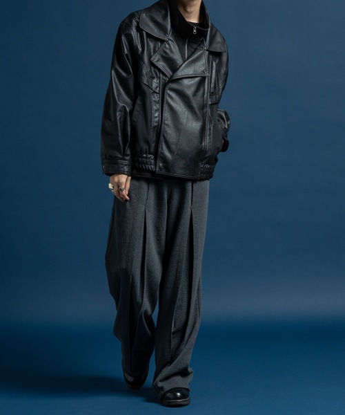 CASPER JOHN（キャスパージョン）の「Layered blouson / レイヤードブルゾン（ライダースジャケット・メンズ・ブラック/ブラック系その他・LARGE/MEDIUM/SMALL/X-SMALL）」の22枚目の写真