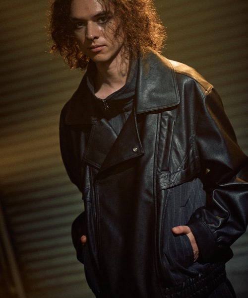 Layered blouson / レイヤードブルゾン（ライダースジャケット 