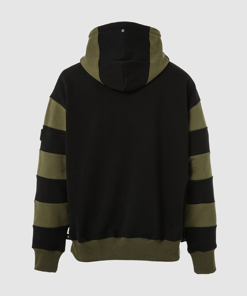 PHINGERIN(フィンガリン)の「BORDER PATCH HOODIE(パーカー・メンズ・グリーン系その他/ブラック系その他・LARGE)」の6枚目の写真