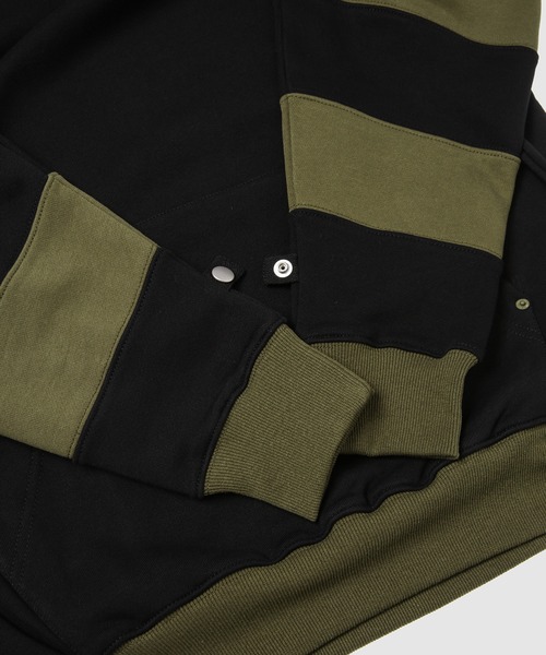 PHINGERIN(フィンガリン)の「BORDER PATCH HOODIE(パーカー・メンズ・グリーン系その他/ブラック系その他・LARGE)」の10枚目の写真