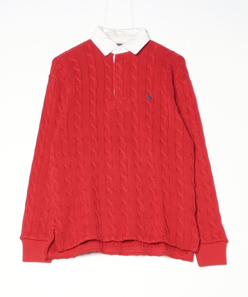 POLO RALPH LAUREN - ポロ　ラルフローレン　ラグビー　ニット　ケーブル　トップス　コットン　人気　完売 ケーブルニット コットン ラグビー シャツ（その他トップス