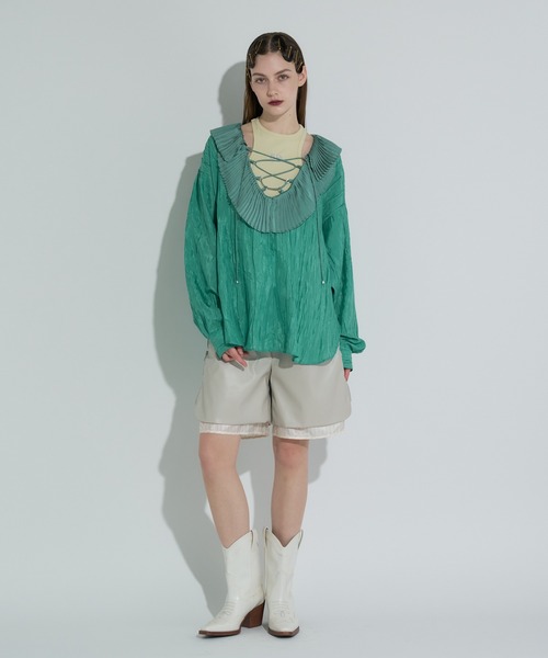 anna sui nyc(アナ スイ エヌ ワイ シー)の「レザーハーフパンツ(その他パンツ・レディース・ブラック/ホワイト・FREE)」の8枚目の写真