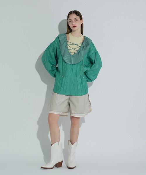 anna sui nyc(アナ スイ エヌ ワイ シー)の「レザーハーフパンツ(その他パンツ・レディース・ブラック/ホワイト・FREE)」の11枚目の写真