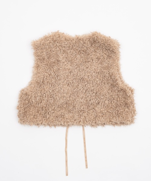 【新品未使用】OLUN ショートリボンファーベスト Short ribbon fur vest/ショートリボンファーベスト（ベスト