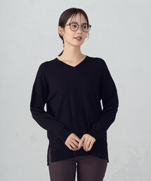 【ウォッシャブル】ベーシック Vネックオーバーサイズニット