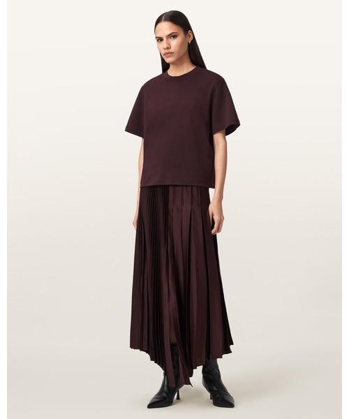 ALLSAINTS(オールセインツ)の「JAX PLEATED MIDI SKIRT | JAX プリーツ ミディ スカート(スカート・レディース・レッド系その他・8/4/6)」の1枚目の写真