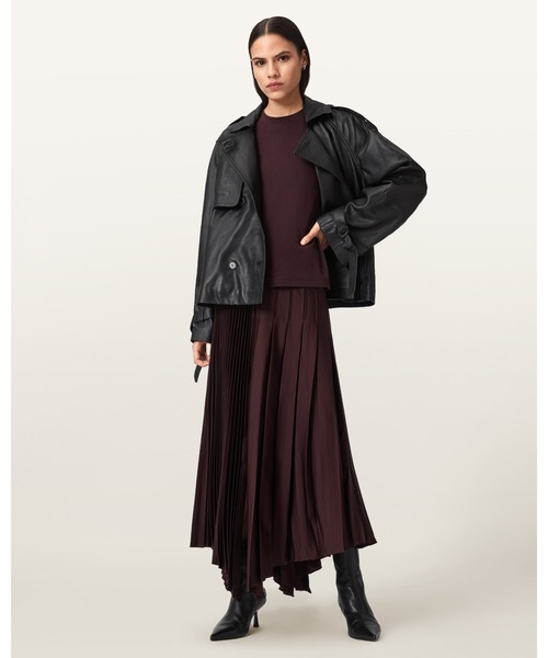 ALLSAINTS(オールセインツ)の「JAX PLEATED MIDI SKIRT | JAX プリーツ ミディ スカート(スカート・レディース・レッド系その他・8/4/6)」の2枚目の写真